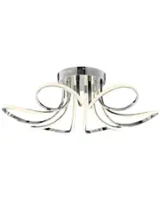 Finesse Decor 6 Petal Flower LED Strip Flush Mount Lamp