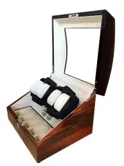 Automatic Watch Winder Two Tone Watch Storage Jewelry Box Safe Top Quality Wind