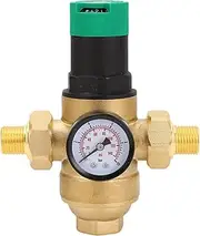 Brass Water Pressure Regulator with Meter, Consistent Water Pressure, 1-6 Bar Adjustment Range, for Homes, Gardens, Buildings (1/2 inch (DN15))