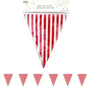 Red & White Striped Plastic Flag Banner 10M
