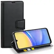 For Samsung Galaxy A25 5G Case, Hanman Wallet Leather Flip Magnetic Stand Case Cover (Black)