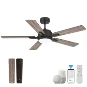52" Smart Ceiling Fans with Lights Remote,Quiet DC Motor,Outdoor Indoor Moder...