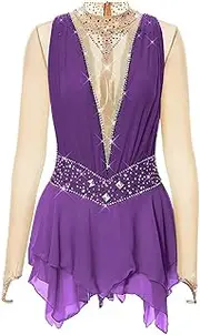 [Zagitova] Figure Skating Dress for Women with Shiny Rhinestone Girls Patchwork Comfortable Competition Dance Outfits