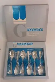 Grosvenor De Ville Silver Plated Teaspoons Set Of 6 New Old Stock