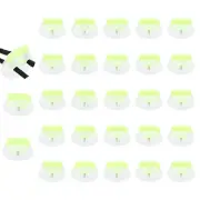 25 Pcs Plastic Spring Cord Lock Double Hole, Transparent + Fluorescent Green
