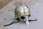 Viking Helmet with Chainmail Medieval Norman Knight Battle Armor Costume Decor
