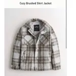 HOLLISTER HCO女版S號 粉藍X灰格紋外套 COZY BRUSHED SHIRT JACKET下水一次