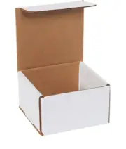 Pack of 100 Strong Corrugated Mailer 5x5x5 White Square Folding Mailing Boxes