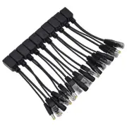 5 Pairs Black POE Adapter Cable RJ45 Injector Splitter Kit Power Ethernet POE US