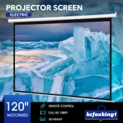 120 Inch Projector Screen Home Theatre TV HD 3D Cinema Remote Control Motorized