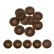 100Pcs Wooden Buttons 30mm 4 Hole Round Wood Sewing Button Craft, Coffee