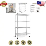 Compact Chrome 4-Tier Storage Shelf - 1000Lbs Capacity, Easy Assembly & Mobility