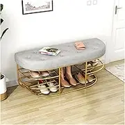 Shoe Bench Shoe Bench, Shoe Rack Bench,Shoe Bench with Cushion Padded seat,entryway Bench, Metal Shoe Storage Bench for entryway, Hallway,mudroom, Living Room Shoe Rack Bench(Gray,60 * 35 * 45cm)