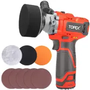TOPEX 12V Cordless Polisher 3" Mini Car Detailing Buffer & Sander w/ Battery & Charger