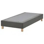 LYNGÖR slatted mattress base with legs, dark grey, Single