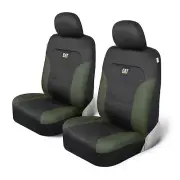 2pc Cat® Flexfit Automotive Front Seat Covers - Black with Green Honeycomb (for: Nissan)