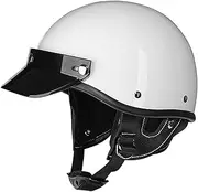 Vintage Half Helmet Motorcycle Half Shell Helmet with Removable Washable Liner and Scarf Motorcycle Half Helmet for Adult Men Ladies Cruiser Motorcycle DOT/ECE Approved