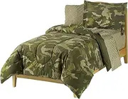 Dream Factory Boys Army Green Desert Camo Comforter Set, Multi, Twin
