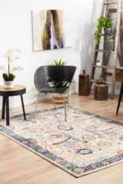 Summon Peacock Ivory Transitional Rug