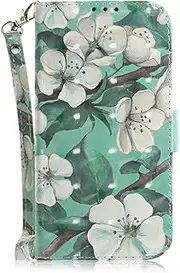 MojieRy Phone Cover Wallet Folio Case for Samsung Galaxy A70, Premium PU Leather Slim Fit Cover for Galaxy A70, 2 Card Slots, Fitting Cover, Watercolor Flower