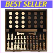 Elegant Magnetic Chess & Checkers Set with Extra Queens - Perfect Gift Package