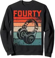 [X.Style] 40th Birthday Retro Video Gamer 40 Years Old Man Woman Sweatshirt ds691 Sweater (XL) Black