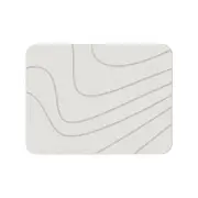 New Oriental Hard Diatomite Kitchen Dish Drying Mat (Lines) 40x30CM Quick Absorption Anti-Bacterial - Off White