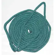 3/8 x 15 Ft Forest Green Double Braid Nylon Mooring and Docking Line for Boats
