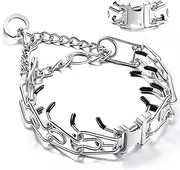 JIPIMON Dog Training Collar, Adjustable Stainless Steel Collar with Quick Release Buckle for Small Medium Large Dogs (XL/Neck Girth 16.9"-22.2")