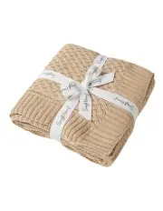 [Snuggle Hunny] Diamond Knit Organic Baby Blanket in Hazelnut