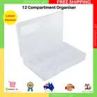 Plastic 12 Compartment Storage Box Container Jewellery Bead Craft Organiser Case