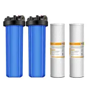 2Pack 20 Inch Whole House Water Filter Housing System 20" x 4.5" CTO Cartridge