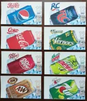 (9) "VINTAGE" SODA VENDING MACHINE 12oz "CAN" Vend Labels (Flavor Strip)