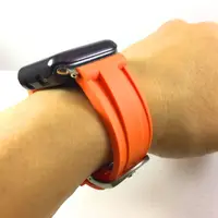 在飛比找蝦皮購物優惠-Apple Watch  沛納海代用 橡膠  錶帶 橘色 亮