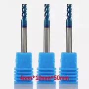 3Pcs 4mm Solid Carbide End Mill nACo Coated HRC 65 CNC Milling Cutter Drill