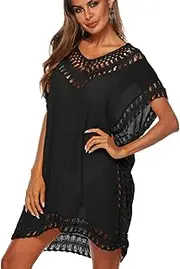 [YKDLLF] Women's Beach Dress Bikini Cover Up Summer Beach Blouse Beach Shirt V-Neck Sexy Dress Made of Transparent Mesh Fabric with High Opening Long for Bikini Mesh Tops Beachwear