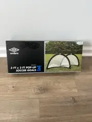 New Umbro 3' x 2' Pop Up Soccer Net 2 Goal Set Quick Setup w/ Carry Bag Free S&H