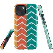 For iPhone 15 Plus Case, Shielding Cover, Colourful Zigzag