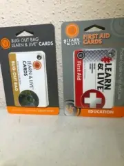 UST Learn & Live FIRST AID Cards PLUS Bug out Bag Cards - NEW