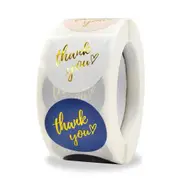 Blue Thank You Stickers Seal Labels 500pcs 1inch Gold Foil Paper Decoration Sticker For Handmade Wedding Gift Labels Stationery