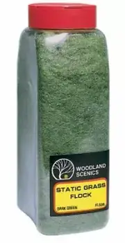 Woodland Scenics ~ New 2025 ~ Static Grass Flock ~ Dark Green ~ Any Scale ~FL636