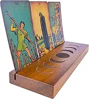 Curawood Tarot Card Holder Stand - Display Your Daily 3 Card Draw - 9" Tarot Card Stand Display - Witchcraft Supplies, Tarot Accessories, Witchy Gifts, Pagan & Wiccan Altar Supplies, Divination Tools
