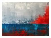 Red Blue Abstract Art Canvas Print