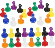 Ciieeo Plastic Pawn Game Pieces Chess Set 64pcs Chessmen Go Chess Stones 8 Colors