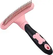 Cat Brush - Dog Shedding Brush | Cat Hair Brush | Dog Grooming Brush | & Dog Hair Brush | Double Row Pins Shedding Rake With Anti-Slip Handle | Undercoat Rake For Dogs Reduces Shedding
