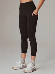 Womens Seamless Leggings. Running Bare Ankle Grazer Tights.