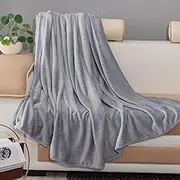 Sherpa Fleece Throw Blanket Fuzzy - Fluffy Weighted/Warm/Cosy Large Size Single, Double Soft Warm Jacquard Coral Fleece Blanket for Sofa, Bed and Couch, Single, Grey, 130x150 cm
