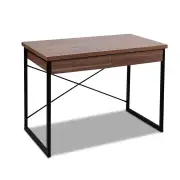 Metal Desk with Drawer - Walnut