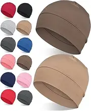 [Hachapy] Lightweight Skull Caps for Men Bamboo Viscose Helmet Liner Warm Beanie for Night Walking Bicycle Cycling Running Skiing Hat