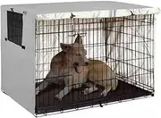 Dog Crate Cover, Dog Kennel Cover for Medium and Large Dog, Heavy Duty Oxford Fabric, Pet Kennel Cover Waterproof Anti-UV, Dog Cage Cover with Pockets, Mesh Window (25x18.5x19.69in(Small), Grey)